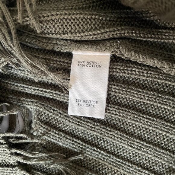 Gilded Intent Women's Distressed Sweater ribbed knit Olive Green size S NWT - Picture 7 of 7